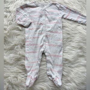 Rosie Pope Pink and White Footies Cozy One Piece